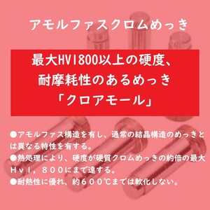 最大HV1800以上の硬度、耐摩耗性のあるめっき「クロアモール」