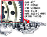 【自動車 ギア部品 試作】トランスミッション(SCM420H) 総切削