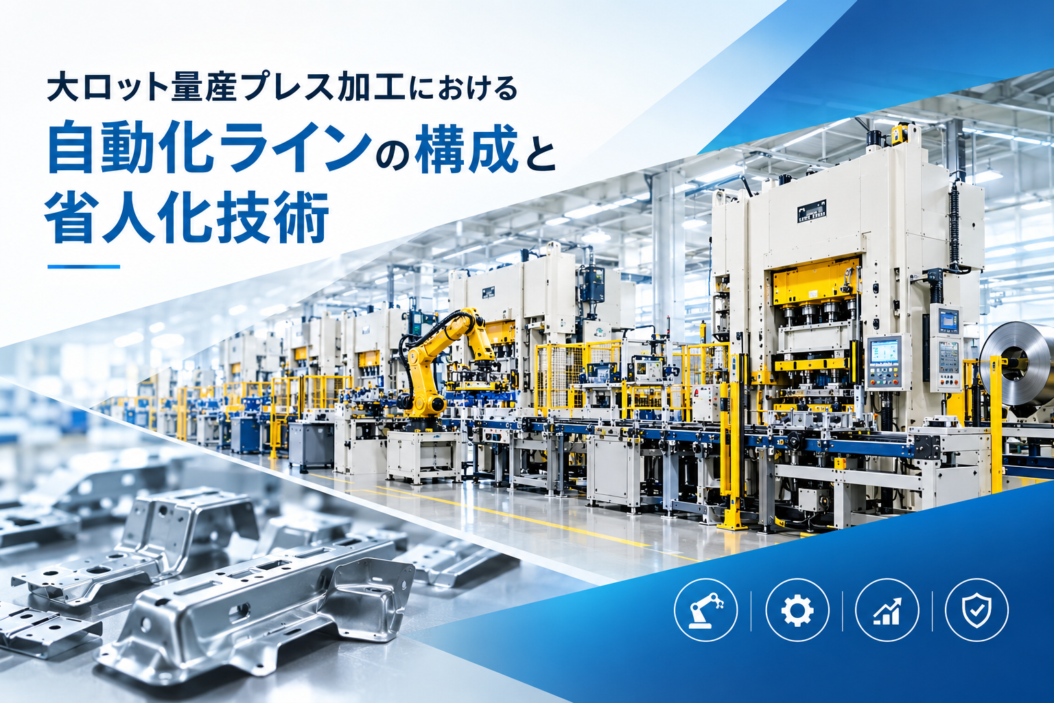 大ロット量産プレス加工における自動化ラインの構成と省人化技術