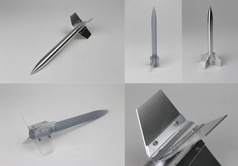 アルミ 切削 3dプリンタ ペンシルロケット 宇宙 航空 透明 クリア 塗装