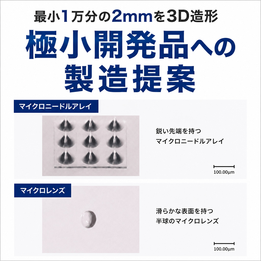 最小1万分の2mmを3D造形 極小開発品への製造提案