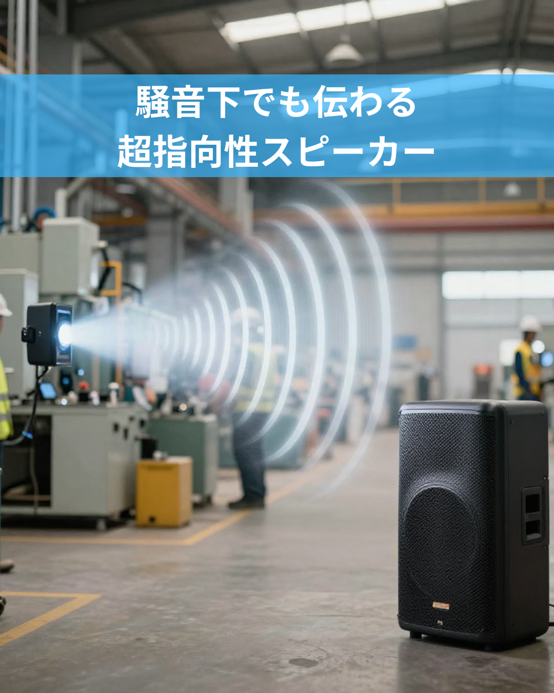 騒音下でも確実に伝わる。超指向性スピーカーによるピンポイント警告
